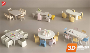 Kid's table and chairs Skp Files 